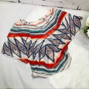 💗 Lucky Brand 💗 Flowy Southwestern Boho Top
